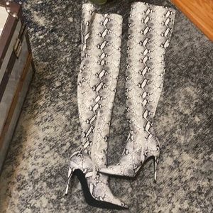 Snakeskin Thigh High Boot